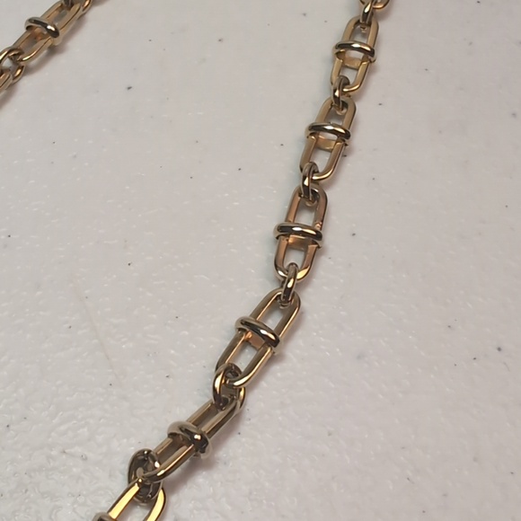 Tory Burch Horn and Serpent Pendant Necklace 29" Long Gold Tone & Cream - Picture 9 of 12